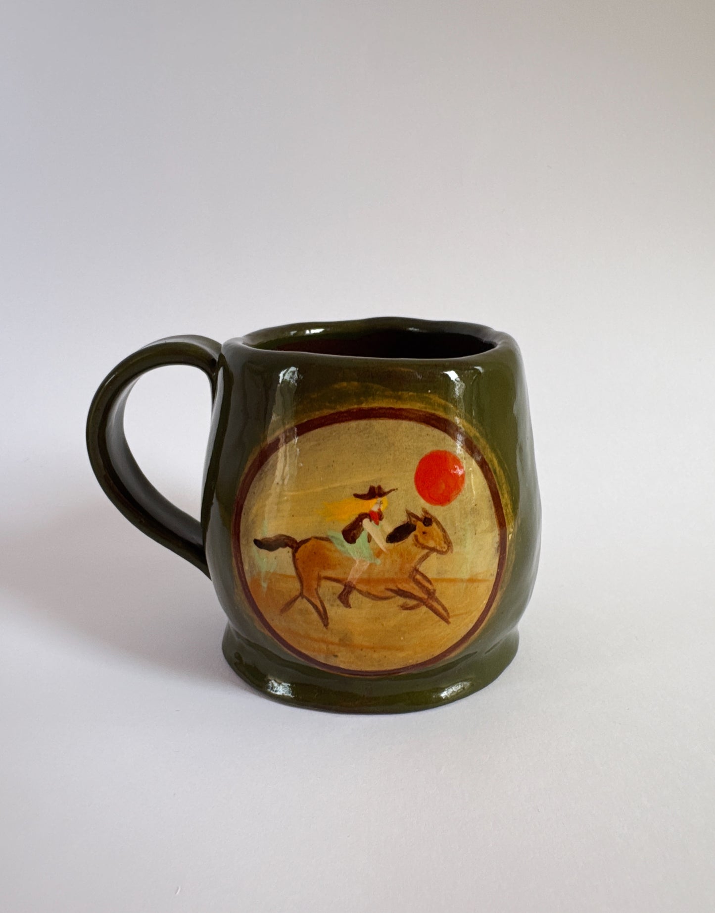 Small Cowgirl Mug - Olive
