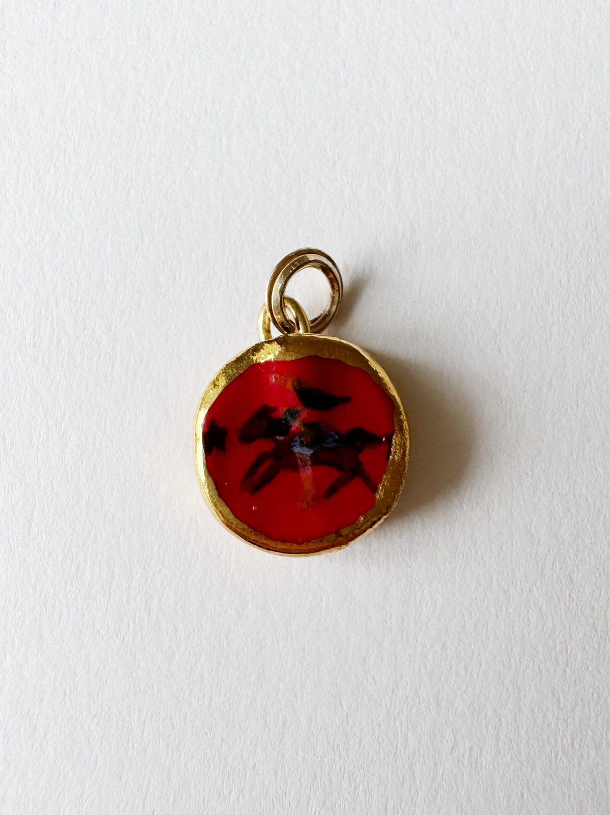 Small Cowgirl Pendant - Red - Round #1