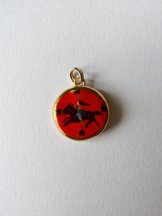 Cowgirl Pendant - Blood Orange - Round