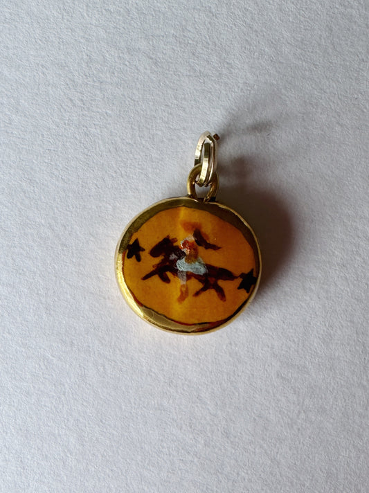 Small Cowgirl Pendant - Yellow