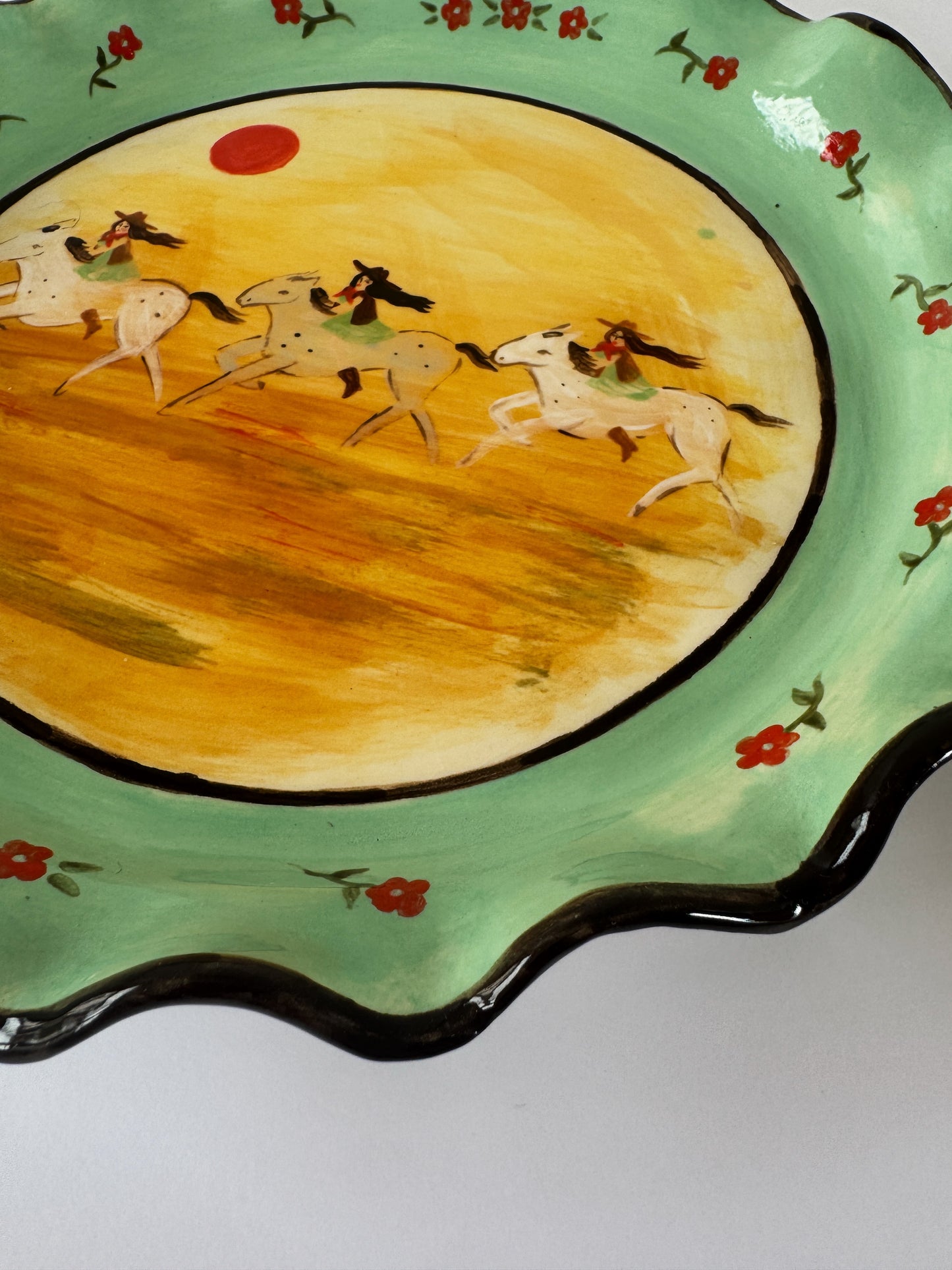 Three Riders Plate - Mint Green