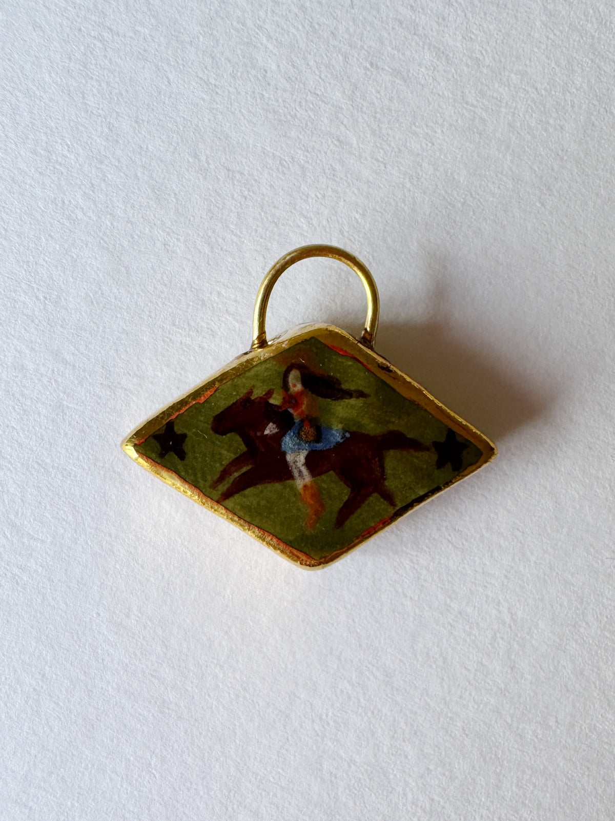 Cowgirl Pendant - Olive - Diamond