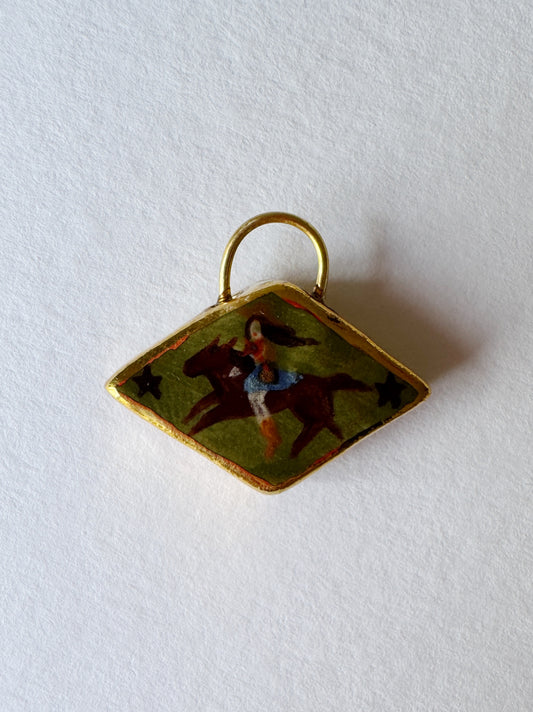 Cowgirl Pendant - Olive - Diamond