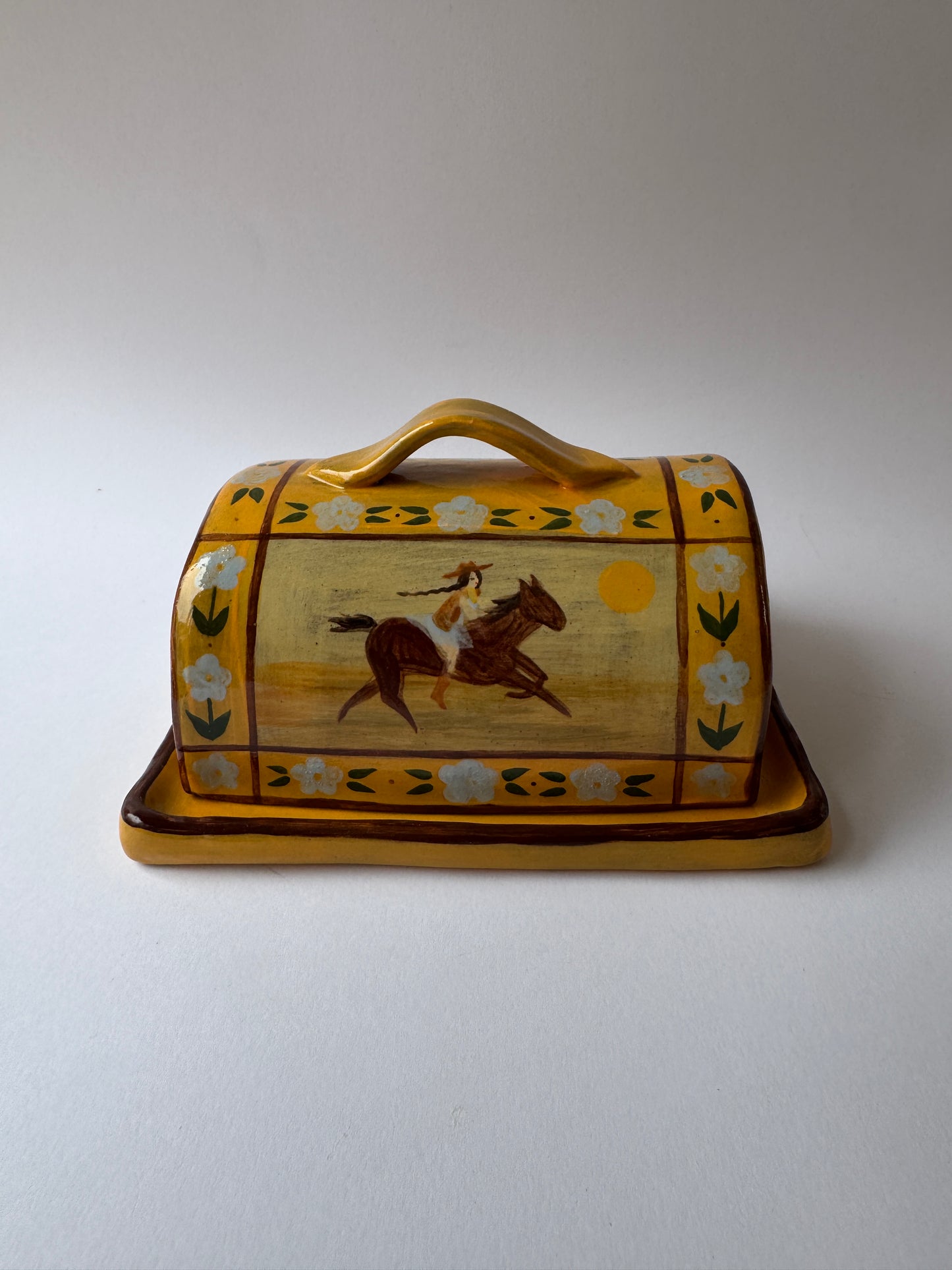 Butter Dish - Yellow & Blue
