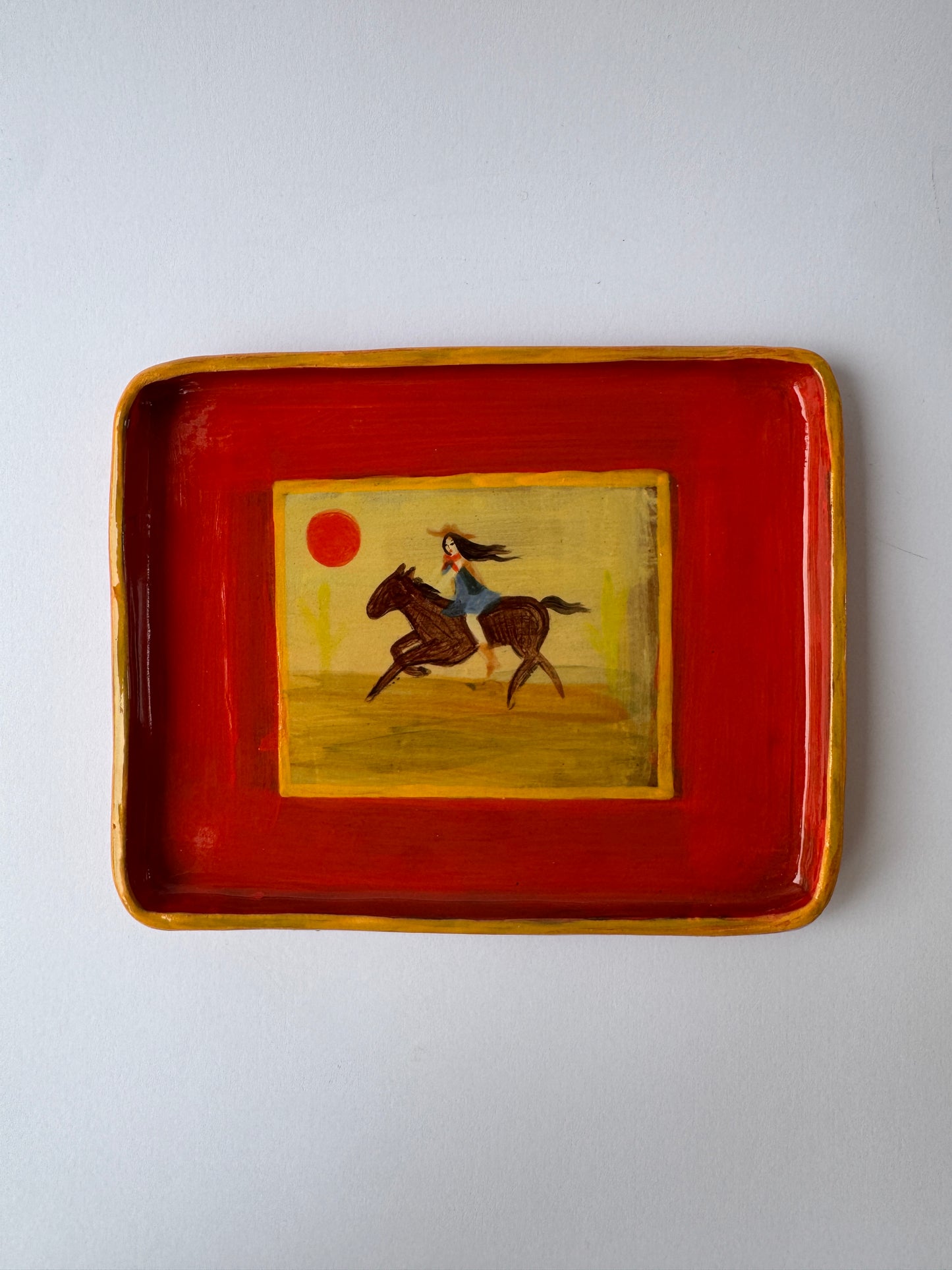 Butter Dish - Red & Yellow