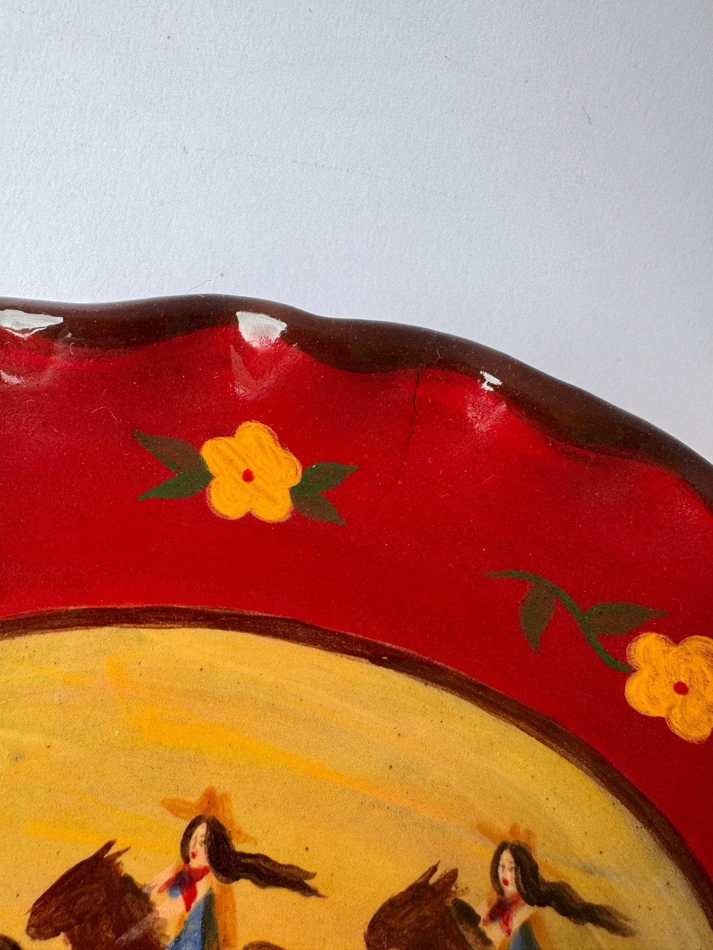 Cowgirl Oval Plate - Red *SECOND*