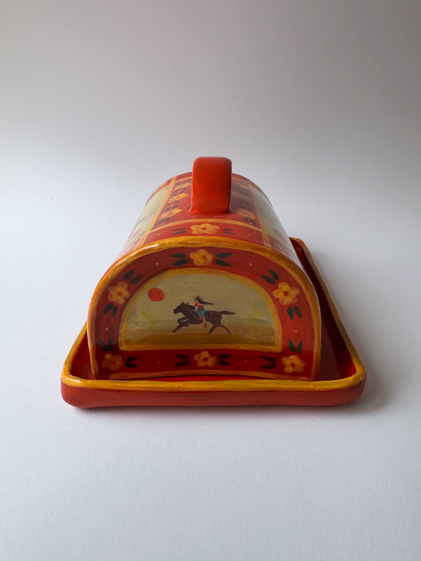 Butter Dish - Red & Yellow