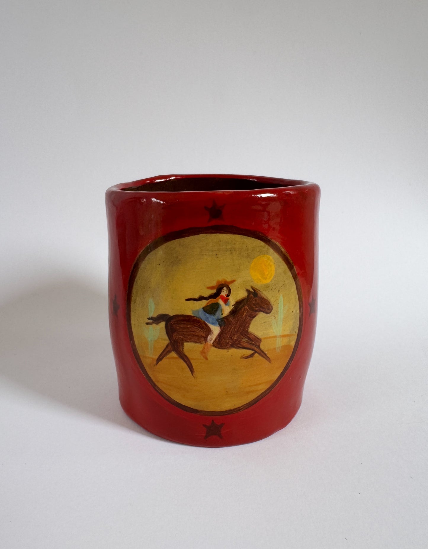 Cowgirl Tumbler - Red with stars