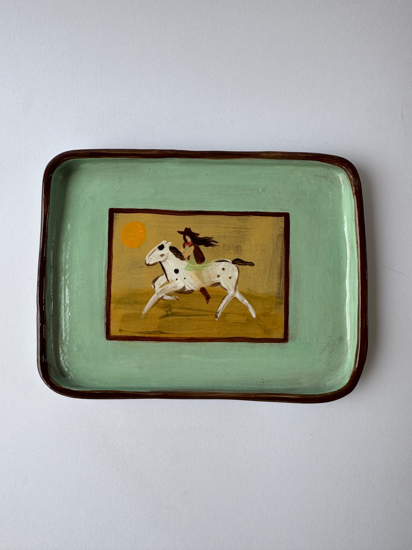 Butter Dish - Mint & Red