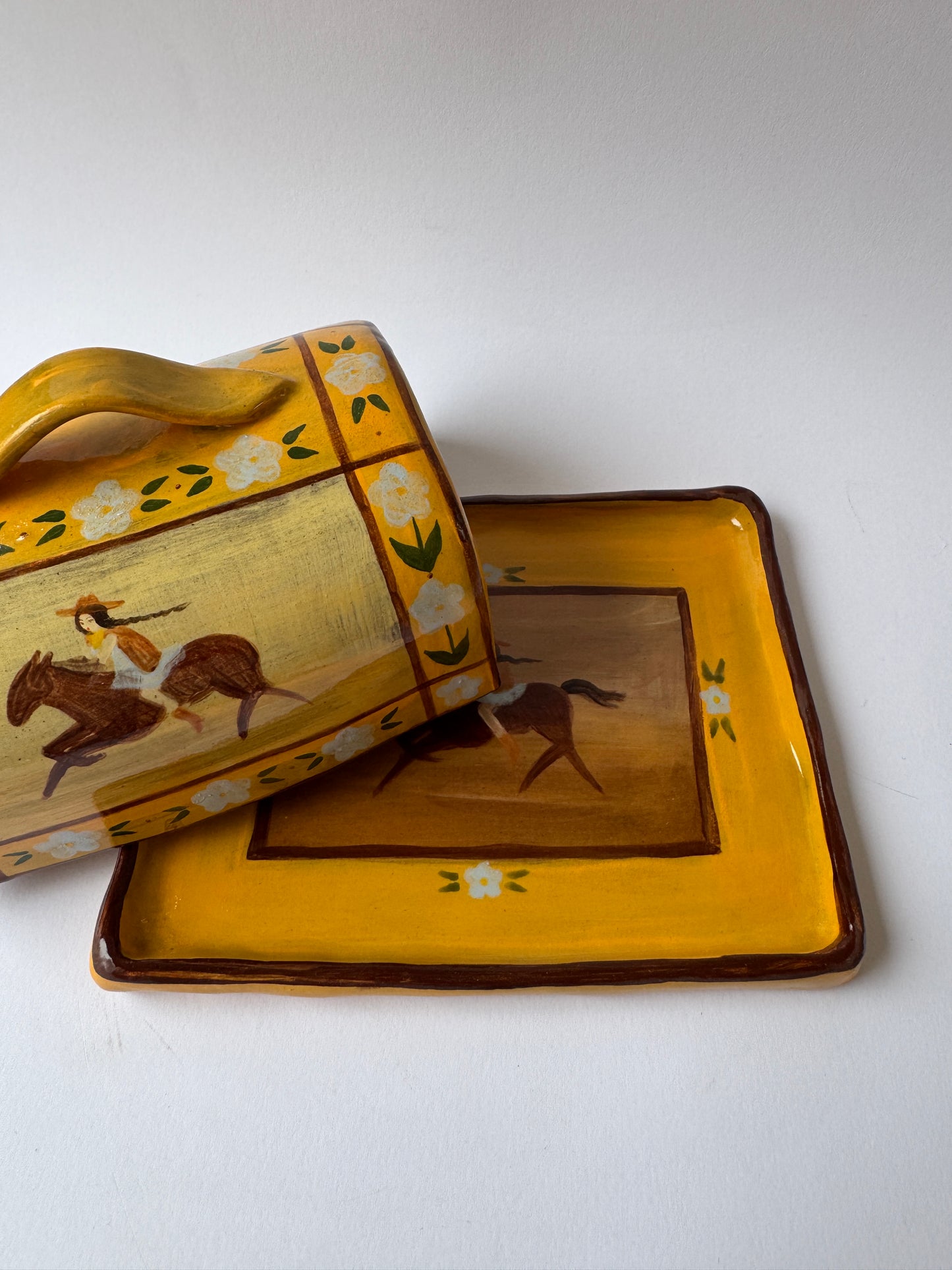Butter Dish - Yellow & Blue