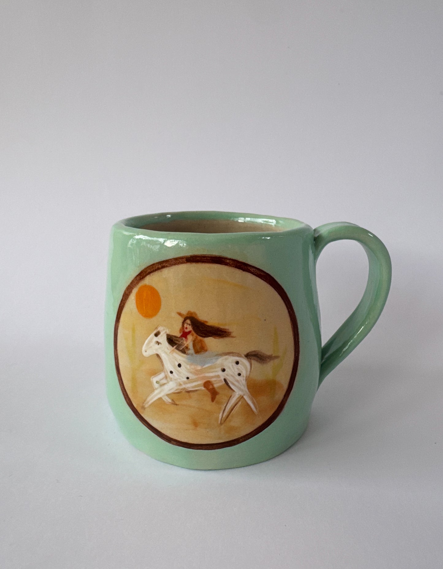 Small Cowgirl Mug - Mint Green #1