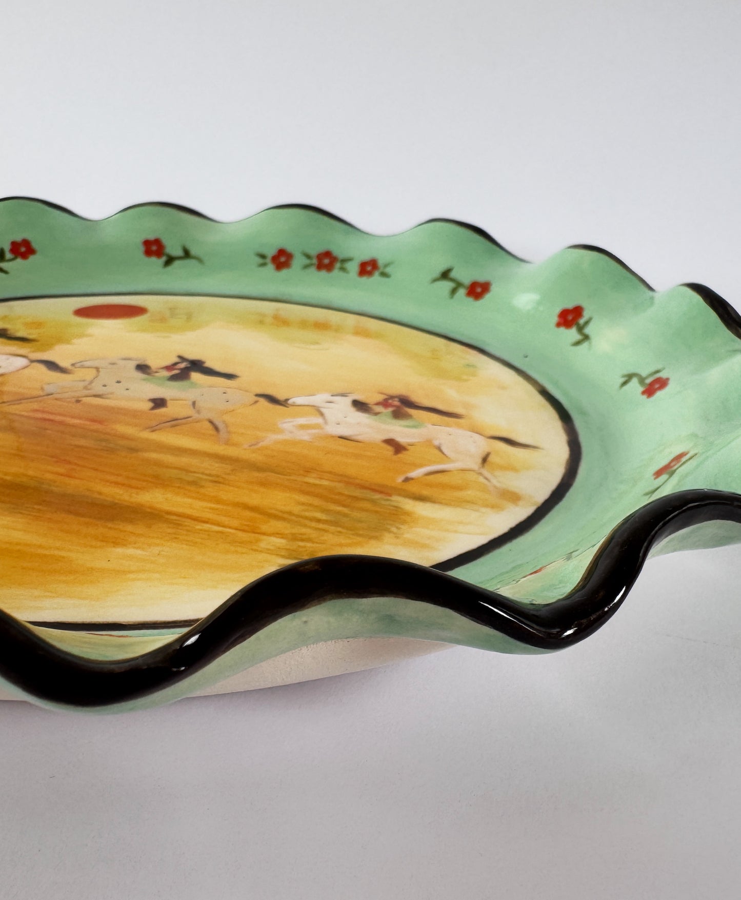 Three Riders Plate - Mint Green