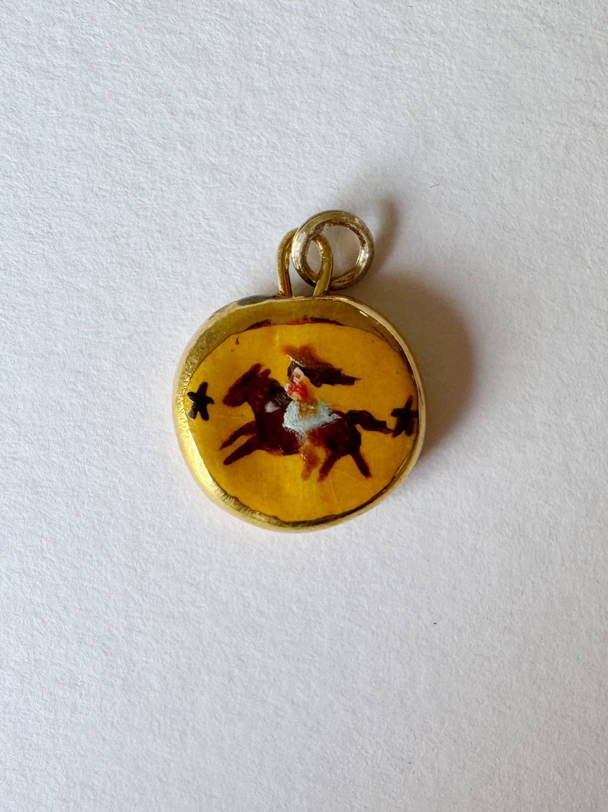 Cowgirl Pendant - Yellow - Round  *SECOND*