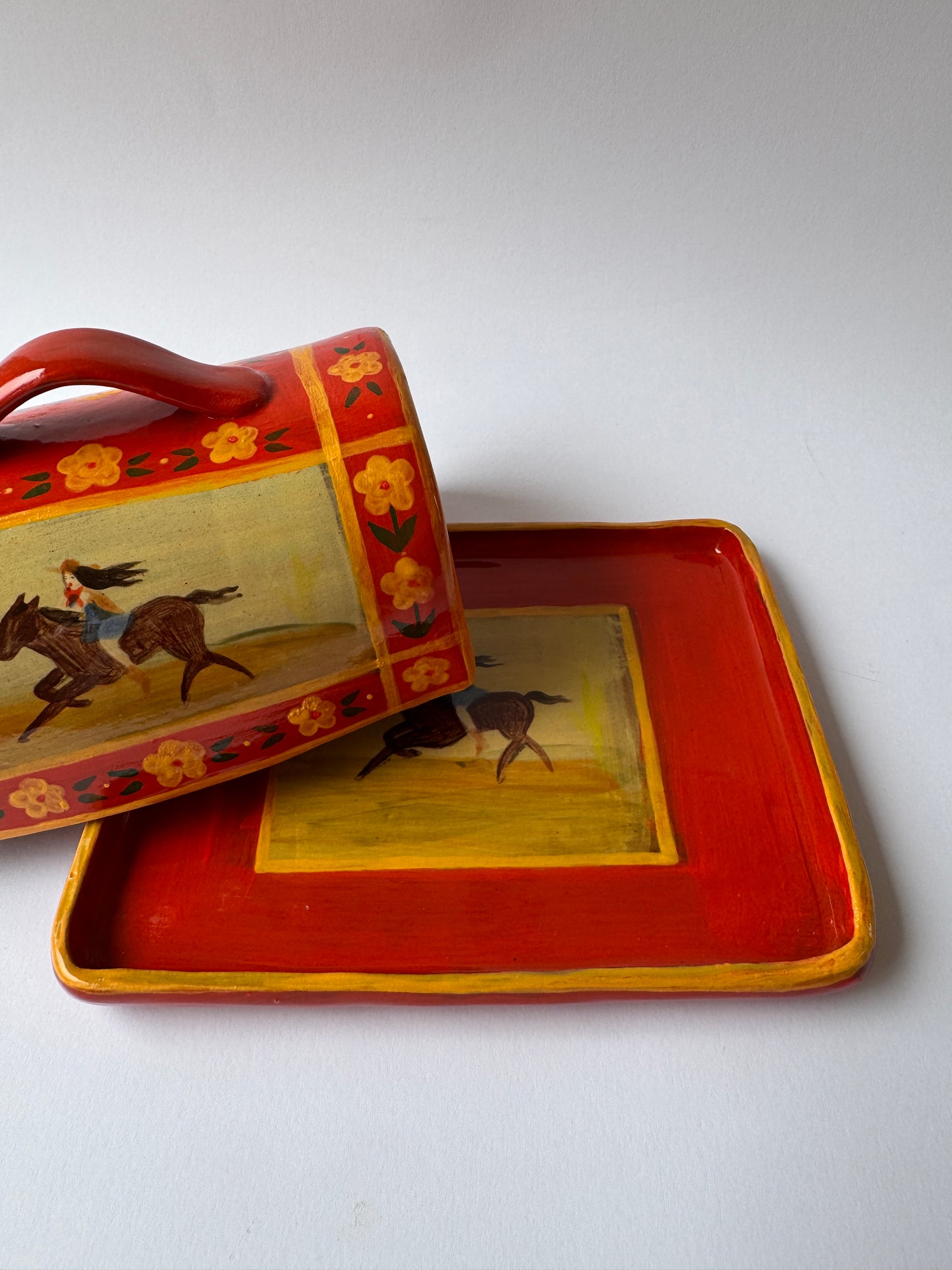 Butter Dish - Red & Yellow